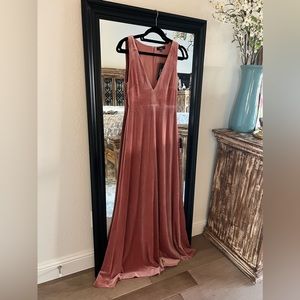 Lulus Pink Velvet Dress